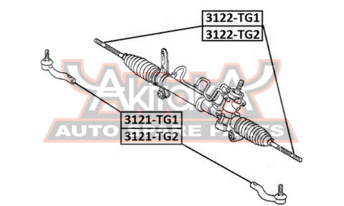 Тяга рулевая Asva, арт. 3122-TG2