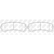 Колодки тормозные дисковые NiBK, комплект на ось (4 шт), арт. PN2803