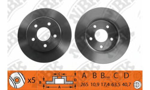 Диск тормозной NiBK, арт. RN1189