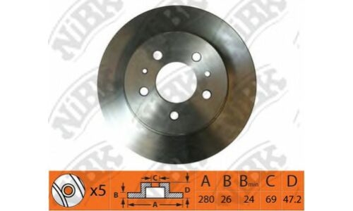 Диск тормозной NiBK, арт. RN1412