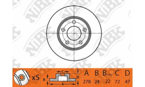Диск тормозной NiBK, арт. RN1519