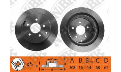 Диск тормозной NiBK, арт. RN22001