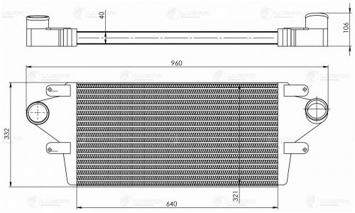 ОНВ (радиатор интеркулера) для а/м ГАЗ 3308, 3309 Luzar, арт. LRIC 0308