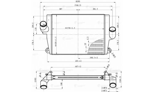 ОНВ (радиатор интеркулера) для а/м ГАЗ 3310 Валдай ММЗ/Cummins Luzar, арт. LRIC 03104