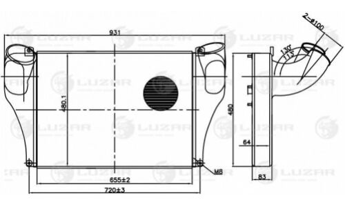 Сетка радиатора, интеркулер HCV Luzar, арт. LRIC 0723