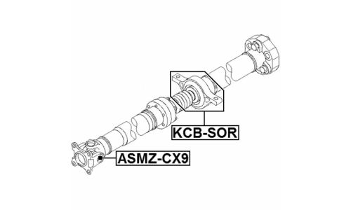 Подшипник подвесной карданного вала (ремонтный комплект) Febest, арт. KCB-SOR