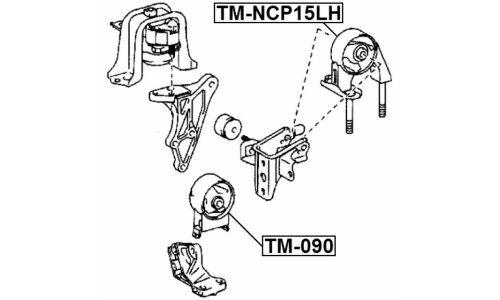 Опора (подушка) двигателя Febest, арт. TM-NCP15LH