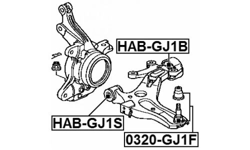 Сайлентблок Febest, арт. HAB-GJ1S