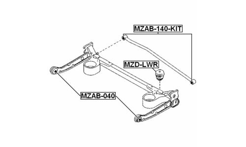 Сайлентблок Febest, арт. MZAB-140-KIT