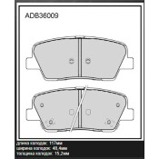 Колодки тормозные дисковые Allied Nippon, задние, комплект на ось (4 шт), арт. ADB36009