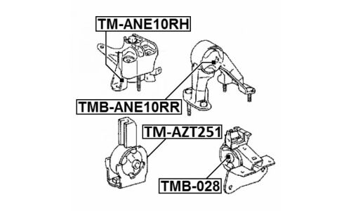 Опора (подушка) двигателя Febest, арт. TM-ANE10RH