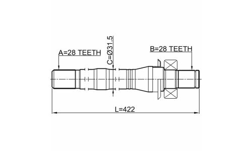 Полуось Febest, передняя, правая, арт. 2212-SORXM
