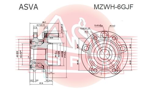 Ступица колеса Asva, для Mazda CX-5, арт. MZWH-6GJF