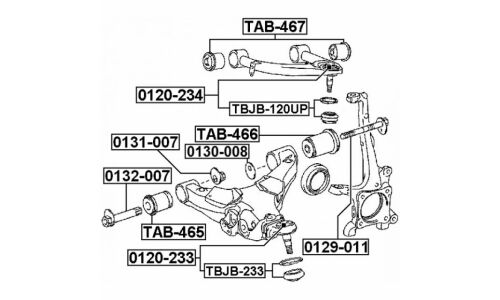 Болт регулировочный (эксцентрик) Febest 0129-011, для Toyota/Lexus (OEM 48190-34010)