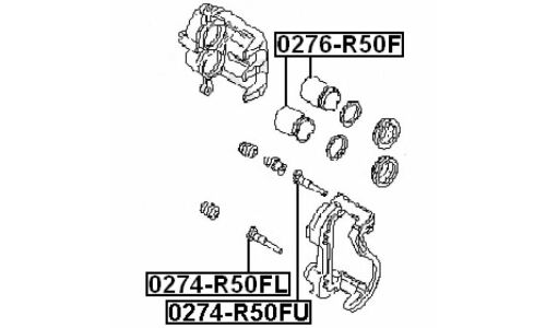Направляющая тормозного суппорта Febest, передняя, арт. 0274-R50FU