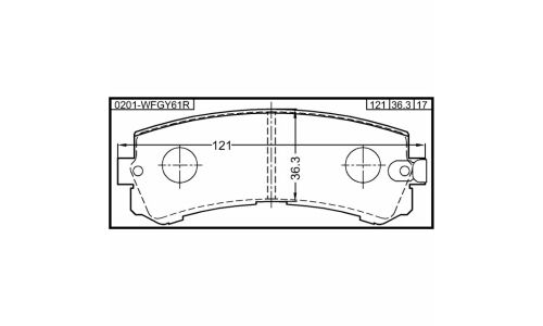 Колодки тормозные дисковые Febest, задние, комплект на ось (4 шт), арт. 0201-WFGY61R