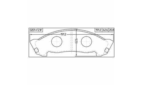 Колодки тормозные дисковые Febest, передние, комплект на ось (4 шт), арт. 0201-F23F