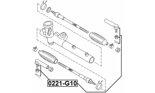 Наконечник рулевой тяги Febest, арт. 0221-G10