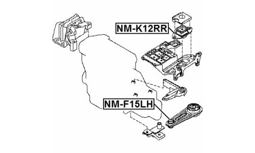 Подушка двигателя | перед прав/лев Febest, арт. NM-F15LH