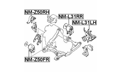Опора (подушка) двигателя Febest, арт. NM-L31LH