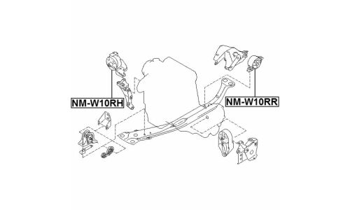 Опора (подушка) двигателя Febest, арт. NM-W10RH