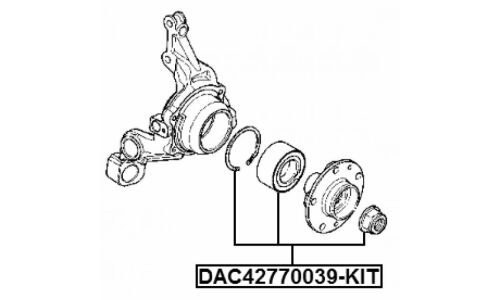 Подшипник ступицы колеса Febest, арт. DAC42770039-KIT