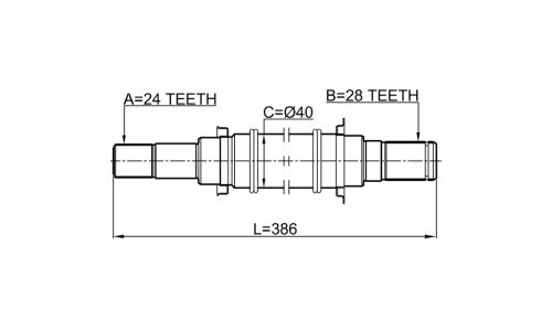 Полуось Febest, передняя, правая, арт. 0512-BL16MT