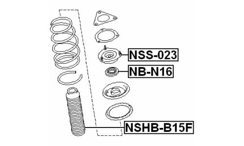 Пыльник-отбойник амортизатора Febest, арт. NSHB-B15F