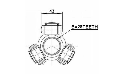 Трипоид 28x43.1 | прав/лев Febest, арт. 2116-CA220