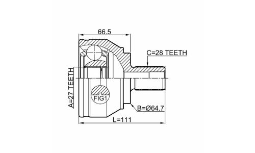 ШРУС Febest, передний, внешний, арт. 2310-2H