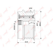 Муфта свободного хода генератора LYNXauto, арт. PA-1012