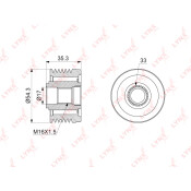 Обгонная муфта шкива генератора LYNXauto, арт. PA-1036