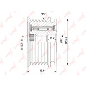 Муфта шкива генератора LYNXauto обгонная, арт. PA-1037