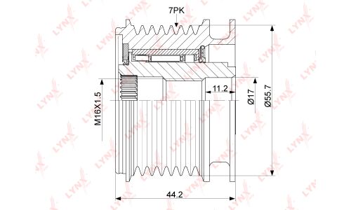 Муфта свободного хода генератора LYNXauto, арт. PA-1038