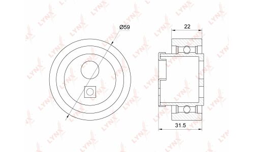 Ролик ремня ГРМ LYNXauto натяжной, арт. PB-1083