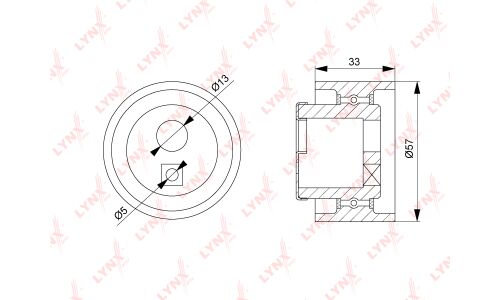Ролик ремня ГРМ LYNXauto натяжной, арт. PB-1085