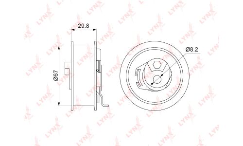 Ролик натяжной ремня ГРМ LYNXauto, арт. PB-1239