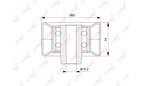 Ролик ремня ГРМ LYNXauto обводной, арт. PB-3049