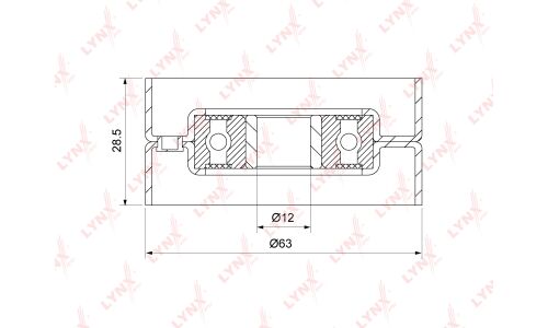 Ролик ремня ГРМ LYNXauto обводной, арт. PB-3062