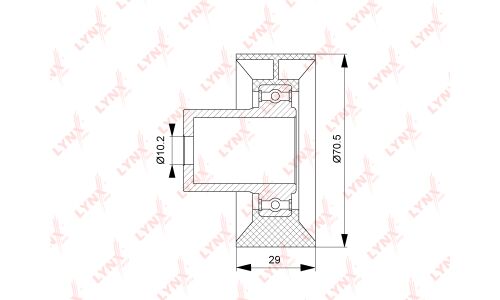 Ролик ремня ГРМ LYNXauto обводной, арт. PB-3085