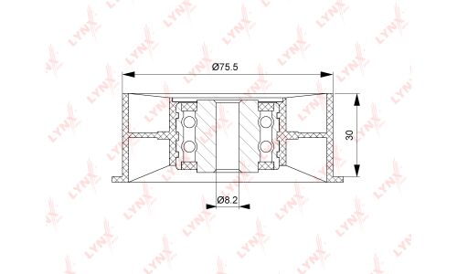 Ролик ремня ГРМ LYNXauto обводной, арт. PB-3106