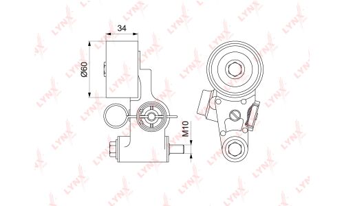 Ролик ремня ГРМ LYNXauto натяжной, арт. PT-1040