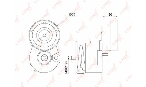 Натяжитель поликлинового ремня LYNXauto, арт. PT-3139