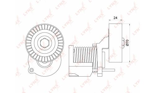 Натяжитель поликлинового ремня LYNXauto, арт. PT-3148