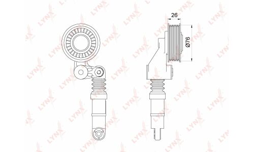 Натяжитель поликлинового ремня LYNXauto, арт. PT-3188