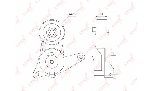 Натяжитель поликлинового ремня LYNXauto, арт. PT-3283