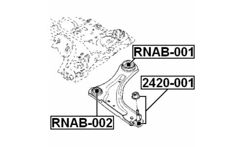 Опора шаровая Febest, передняя, нижняя, арт. 2420-001