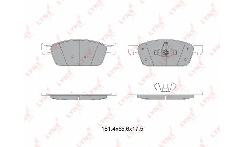 Колодки тормозные дисковые LYNXauto передние, комплект на ось (4 шт), арт. BD-3036