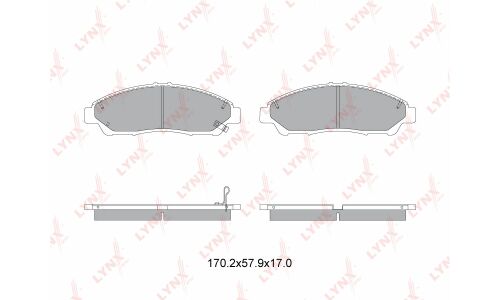 Колодки тормозные дисковые LYNXauto передние, комплект на ось (4 шт), арт. BD-3436