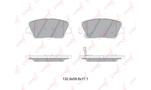 Колодки тормозные дисковые LYNXauto передние, комплект на ось (4 шт), арт. BD-3630